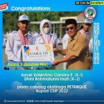 Juara 3 (Double Mix) pada cabang olahraga petanque