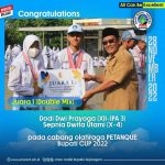 Juara 1 (Double Mix) cabang olahraga Petanque